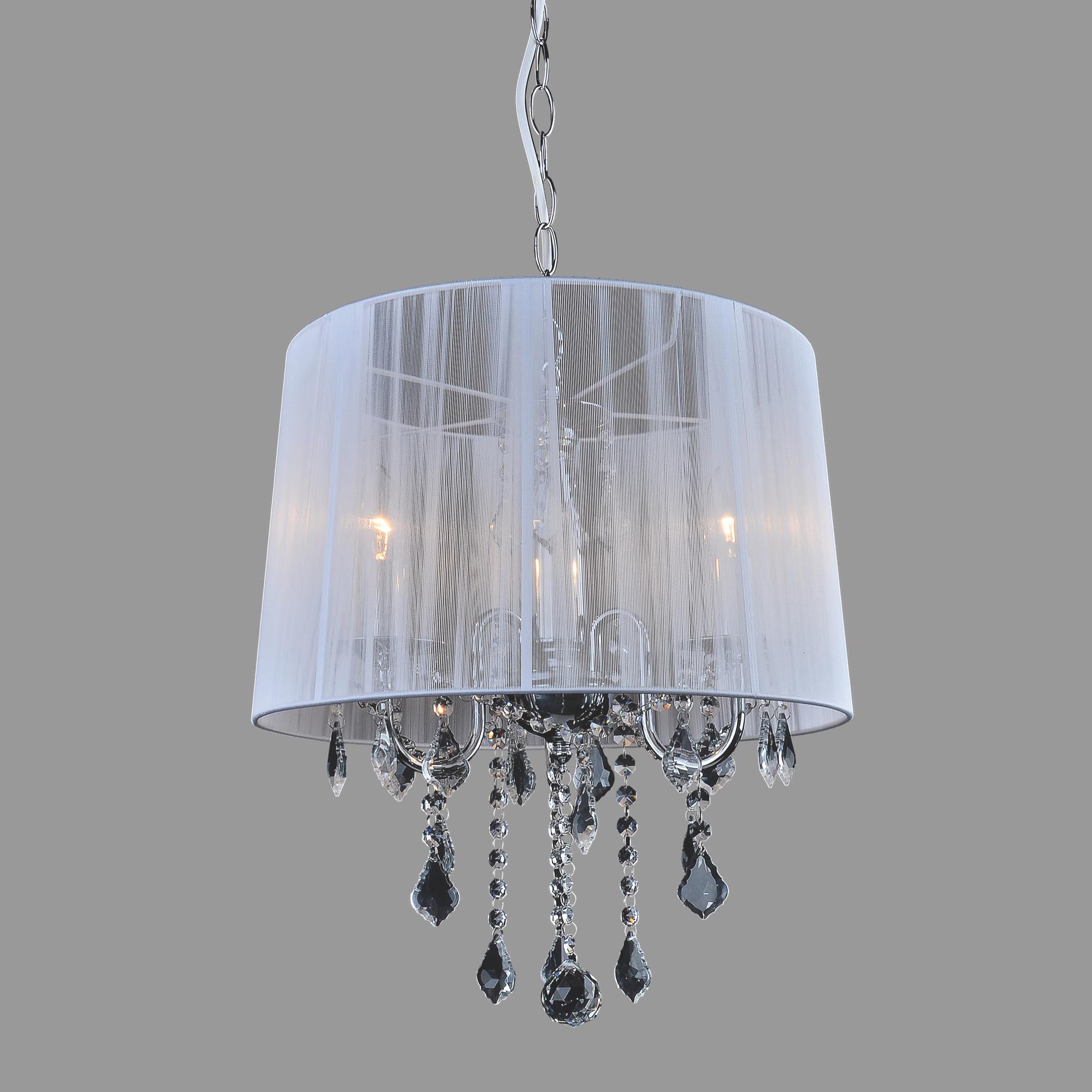 Люстра Classic с белым плафоном на 3 лампы Хром