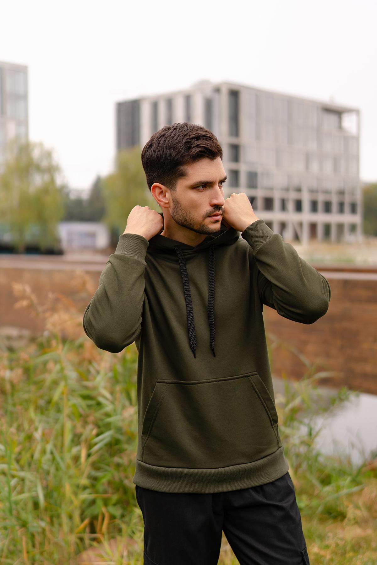 Худи мужское Explore с капюшоном S Хаки (1334985813/1/1) - фото 1 Худи мужское Explore с капюшоном S Хаки (1334985813/1/1) - фото 1