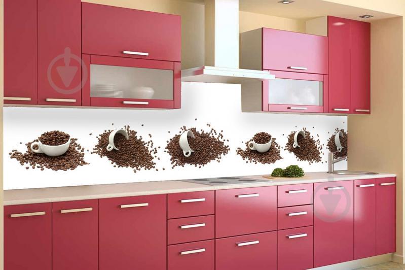 Кухонный фартук Zatarga Кофейные чашки 600х2500 мм Белый (Z180092)