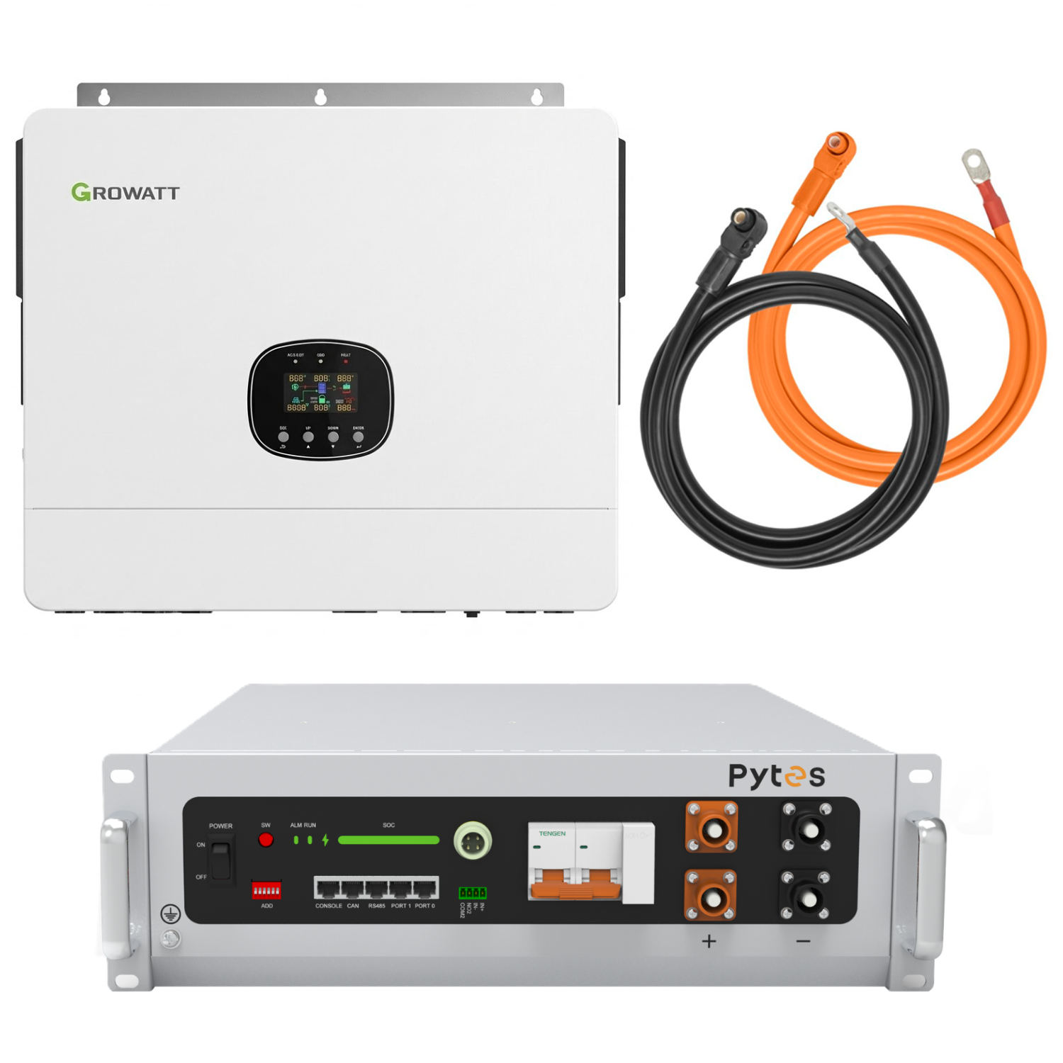 Комплект автономного энергоснабжения Growatt SPE 12000 ES 12 кВт и Pytes V5°α Plus H+ 5,12 кВт/год LiFePO4
