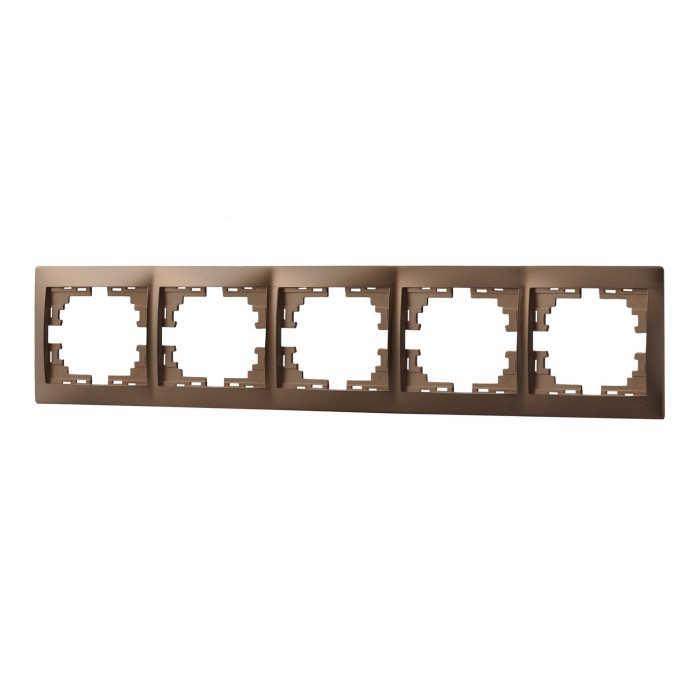 Рамка Lezard Mira 5-місна горизонтальна Світло-коричневий перламутр