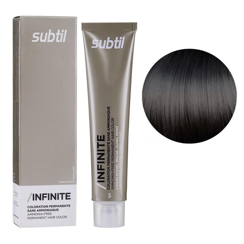 Крем-краска безаммиачная для волос Subtil Infinite Permanent Hair Color 3 Темный шатен 60 мл