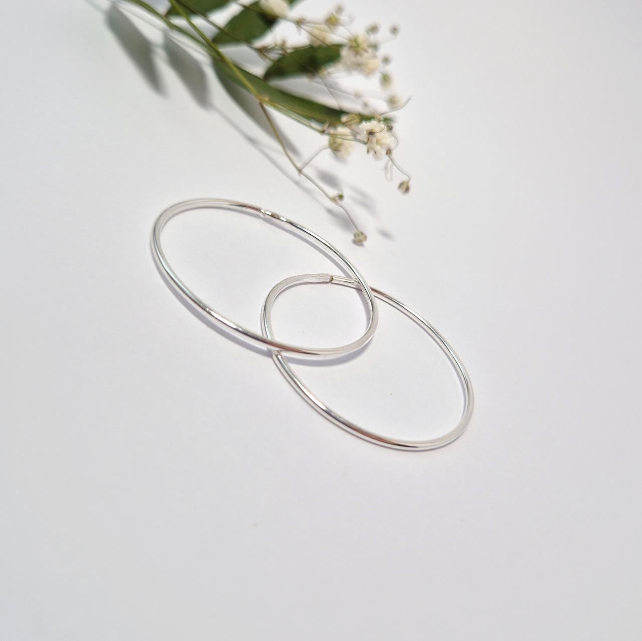 Сережки кільця конго срібло 925 проби 2,40 г 35 мм (5003,5)