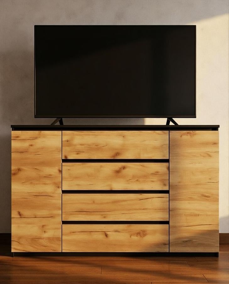 Комод современный Мастер Форм Брайт 1392х376х950 мм Венге магия/Дуб крафт золотой (20092) Комод современный Мастер Форм Брайт 1392х376х950 мм Венге магия/Дуб крафт золотой (20092)