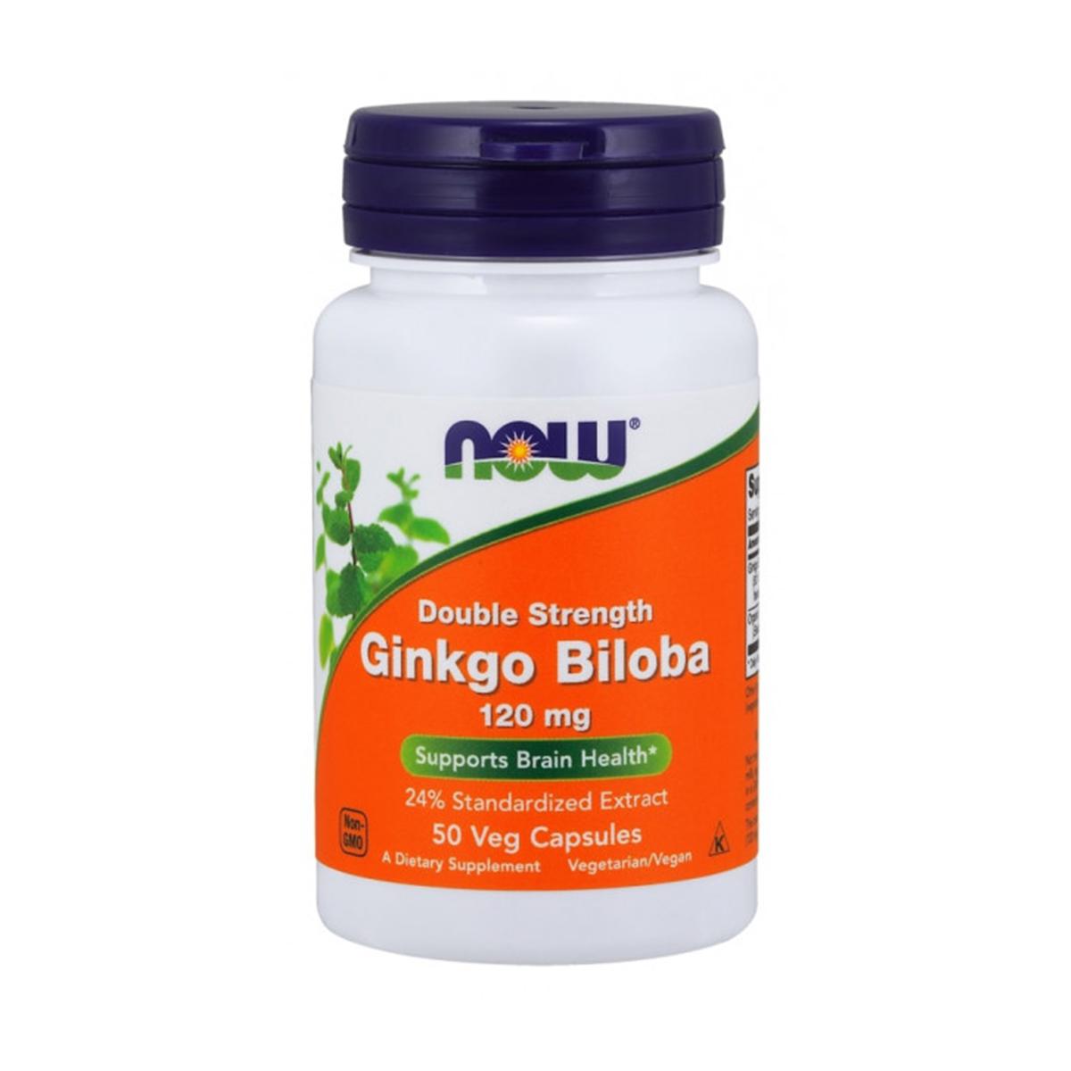 Гинкго Билоба Now Foods Ginkgo Biloba Double Strength 120 Мг 50 капсул (NF4682)