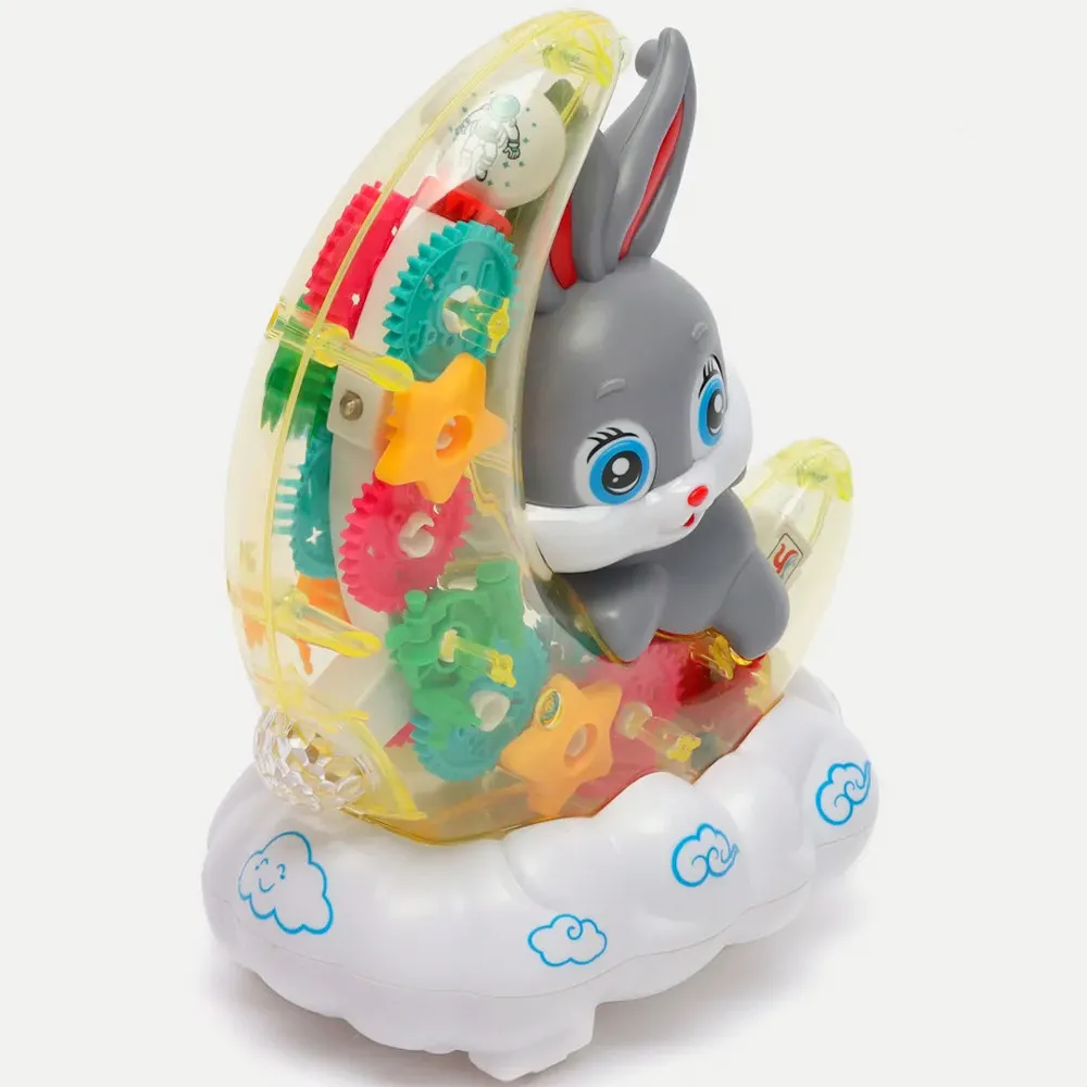 Ночник детский с мелодией Зайчик на месяце работа от батареек (2104618885)