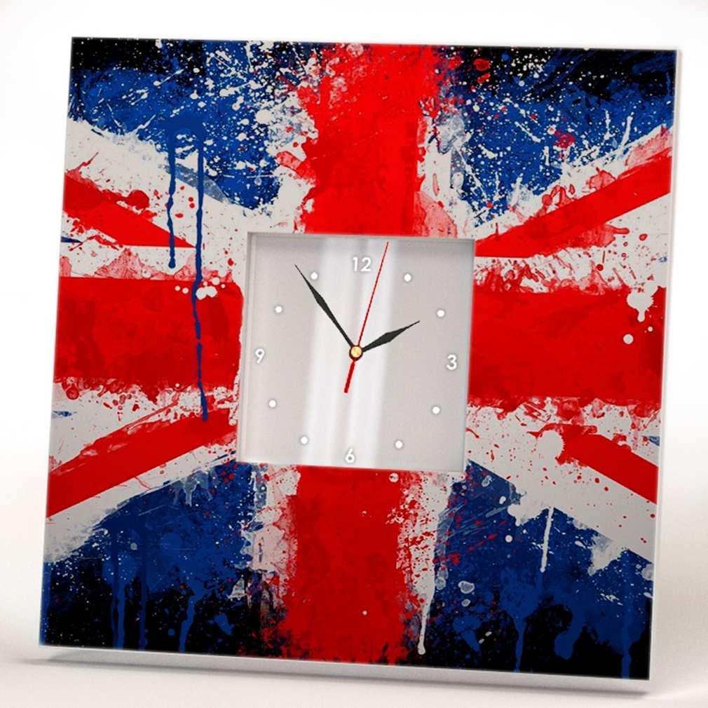 Часы настенные картина WonderCloud флаг UK 260x260 мм (C03010)