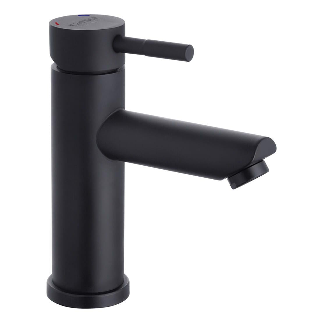Смеситель для раковины Kroner KRP Edelstahl Klassisch SCH010 однорычажный Черный матовый (CV025653)
