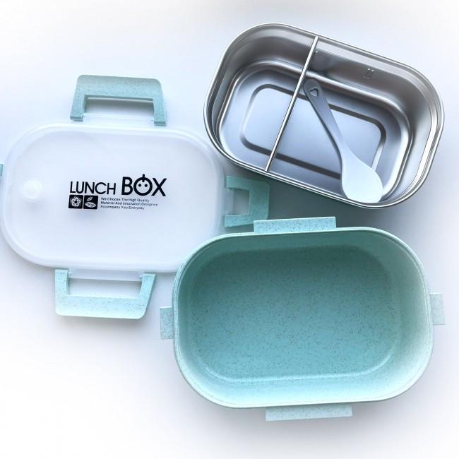 Термо ланч-бокс Eco-Metal с металлической основой 700 мл Бирюзовый (402543)