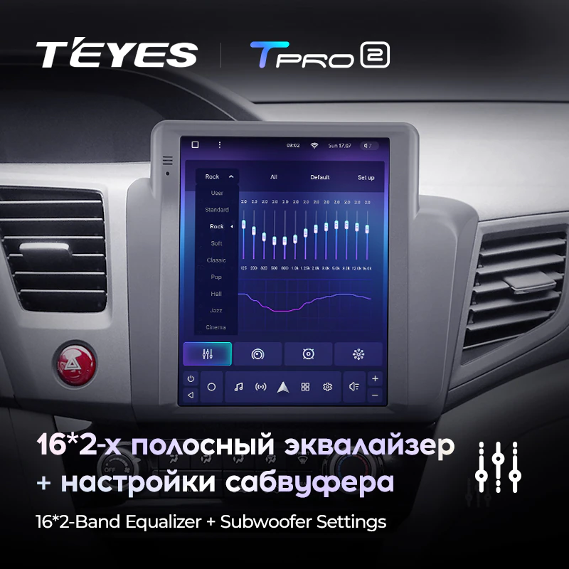 Автомагнитола штатная Teyes TPRO 2 для Honda Civic 9 FB FK FD 2011-2015 Tesla style Android TPRO2 4/64 Wi-Fi/4G - фото 6