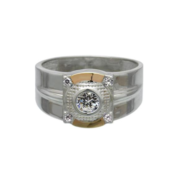 Серебряный перстень с золотыми накладками Свечение небес 20,5 (058п.01-10)