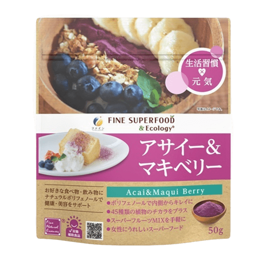Порошок ягод асаи и маки FINE JAPAN Superfood Acai & Maqui Berry Powder 50 г (2897828620)