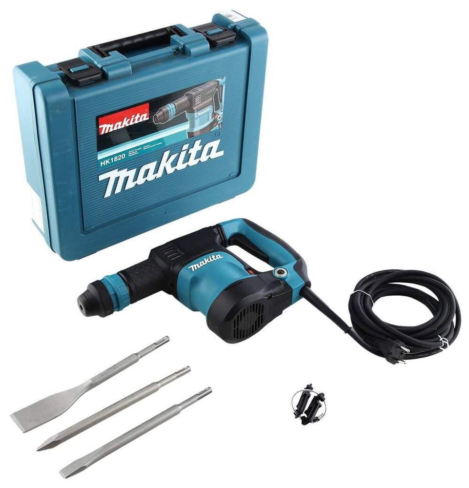 Электрический Отбойный молоток Makita HK1820 (550 Вт, SDS - Plus) + 3 зубила и Пластиковый кейс (4424)