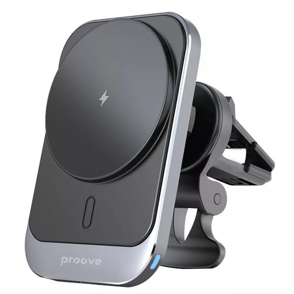 Автодержатель Proove WHSP15010004 магнитный с беспроводной зарядкой 15W Серый (612333)