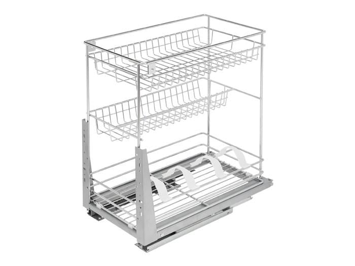 Карго фасад нижнее крепление с доводчиком Giff 3 полки 400 мм Хром (105975)