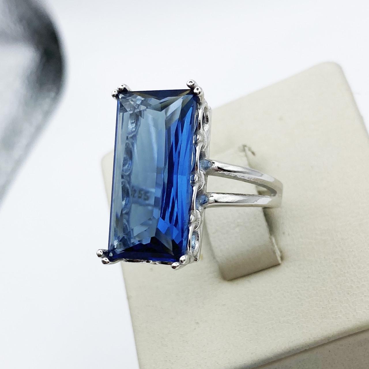 Кольцо серебряное с кварцем London Blue р. 18,5 5,74 г (1891189277)