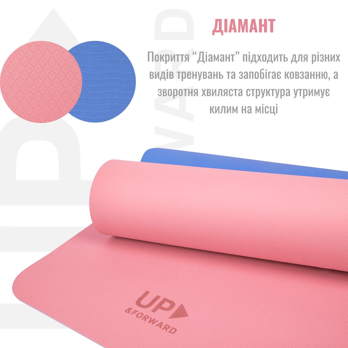 Килимок для фітнесу UP & FORWARD TPE 183x61x0,6 см Litchi - фото 4