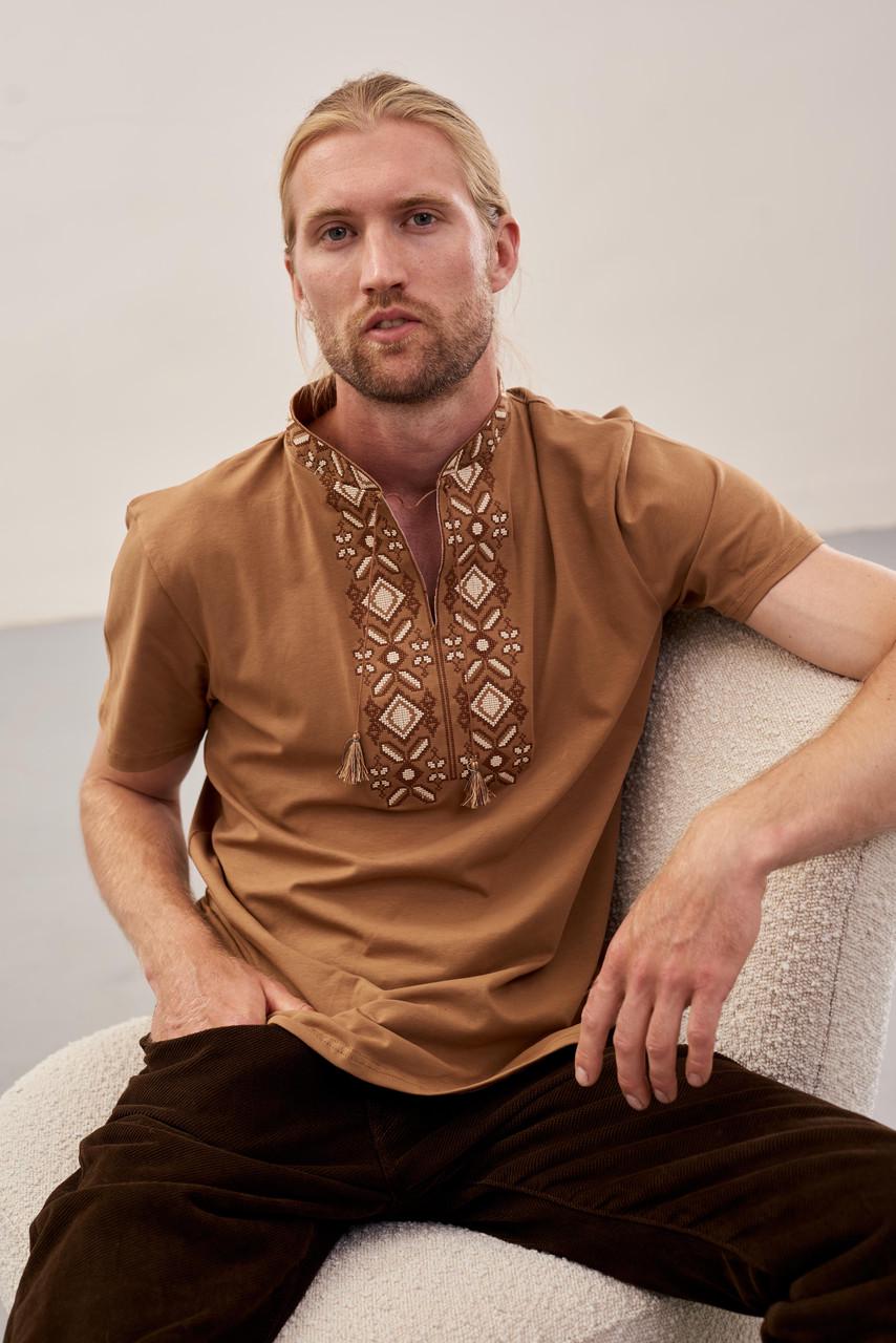 Мужская вышиванка Melanika Гетьман 3XL Коричневый (1640843008)