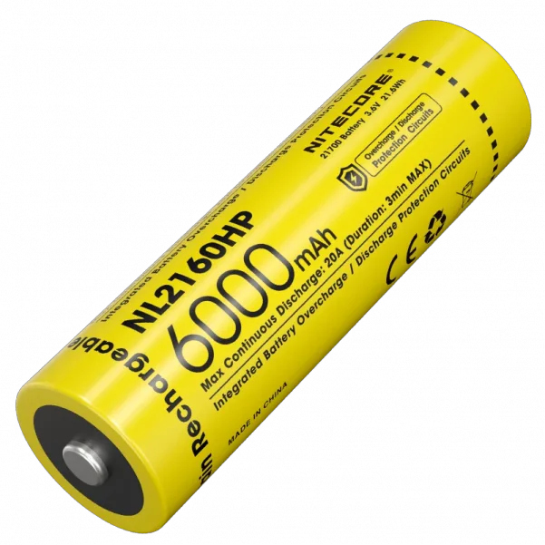 Аккумулятор защищенный Nitecore 21700 NL2160HP Li-Ion 6000 mAh 3,6V Желтый (23936513)