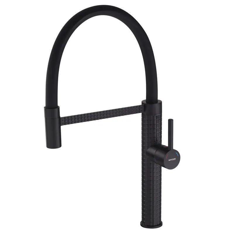 Смеситель для кухни поворотный MIXXUS Premium Oliwer 017 Black Refl Black (MI6966)