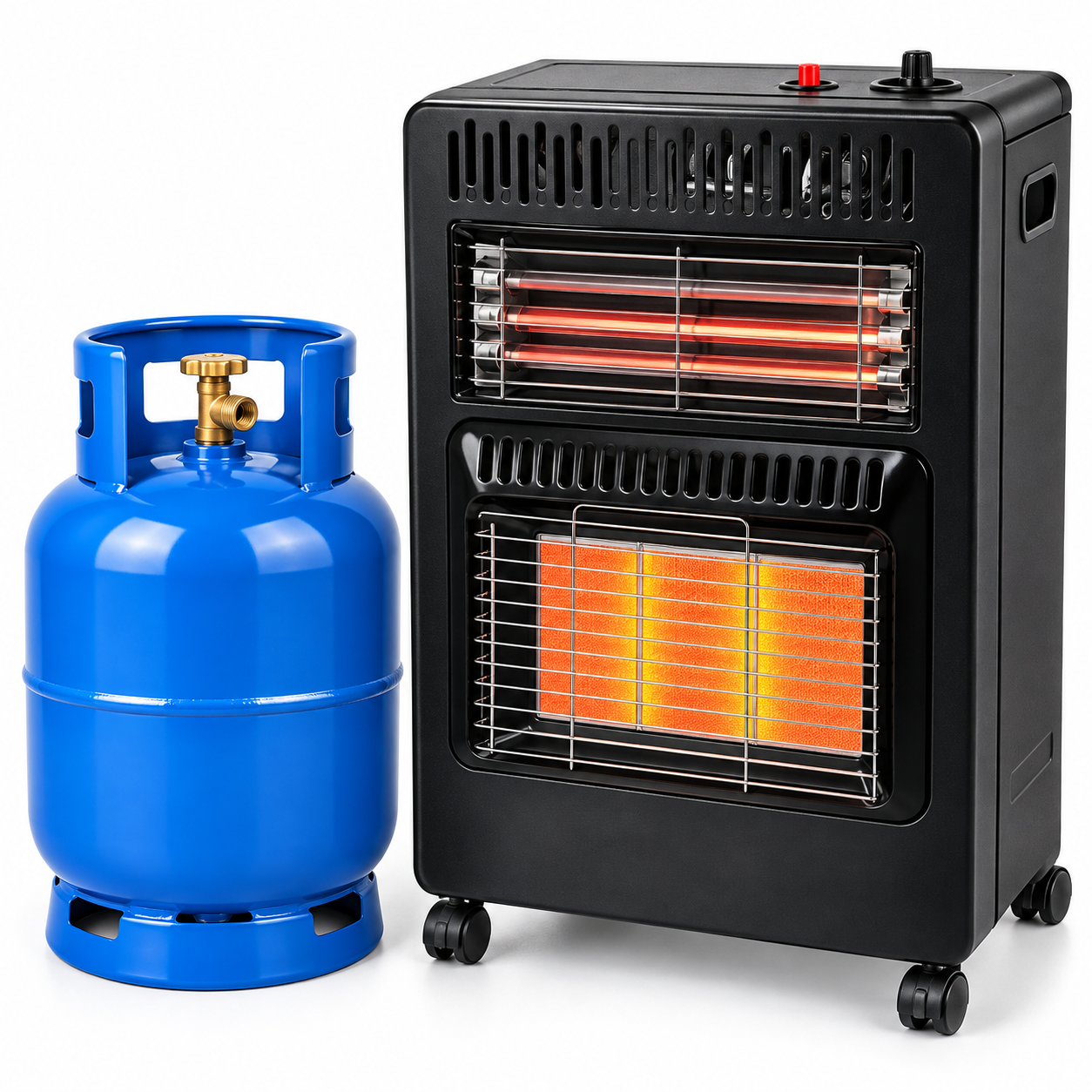 Газовый и электрический обогреватель ViLgrand VGH422E и газовый баллон 27 л (38815418)