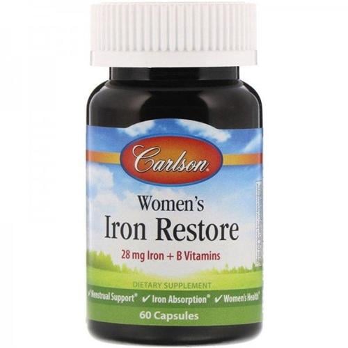 Микроэлемент Железо Carlson Labs Women's Iron Restore 28 мг 60 Caps