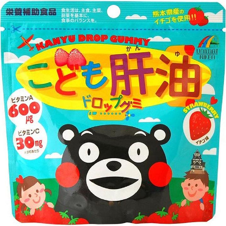 Витамины жевательные для детей со вкусом клубники Drop Gummy Kids Strawberry Unimat Riken 90 шт. (440934)