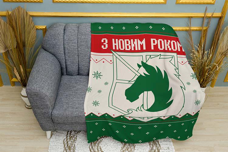 Плед плюшевый Military Attack on Titan Winter Patrol однослойный 135х150 см Зеленый (114594-4)