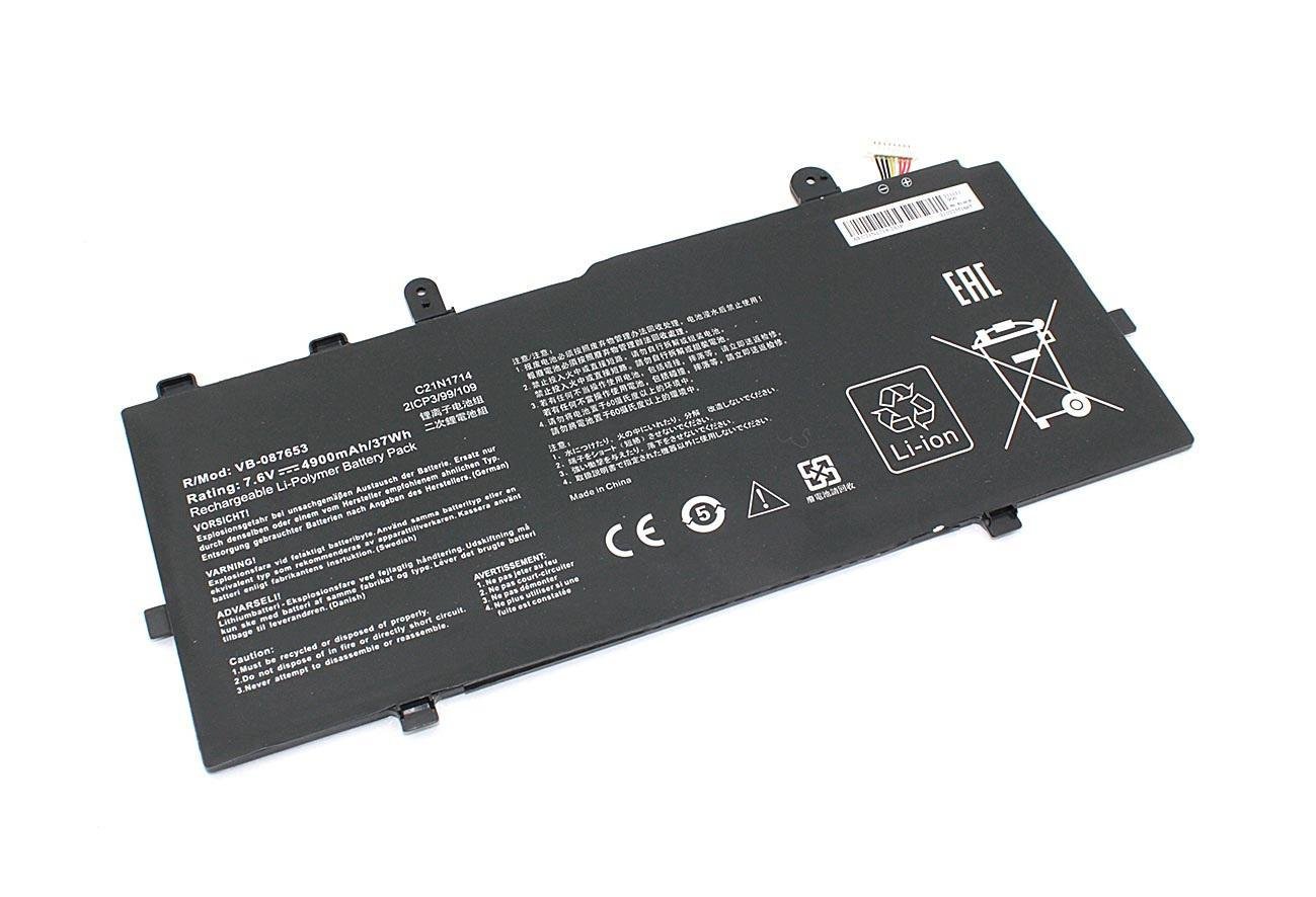 Аккумулятор для ноутбука Asus C21N1714 Vivobook Flip TP401N 7.6V Black 4900mAh OEM Аккумулятор для ноутбука Asus C21N1714 Vivobook Flip TP401N 7.6V Black 4900mAh OEM