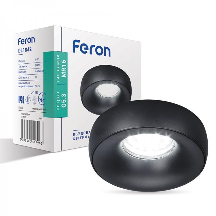 Светильник врезной точечный Feron DL1842 MR-16 Черный матовый (00000016826) Светильник врезной точечный Feron DL1842 MR-16 Черный матовый (00000016826)