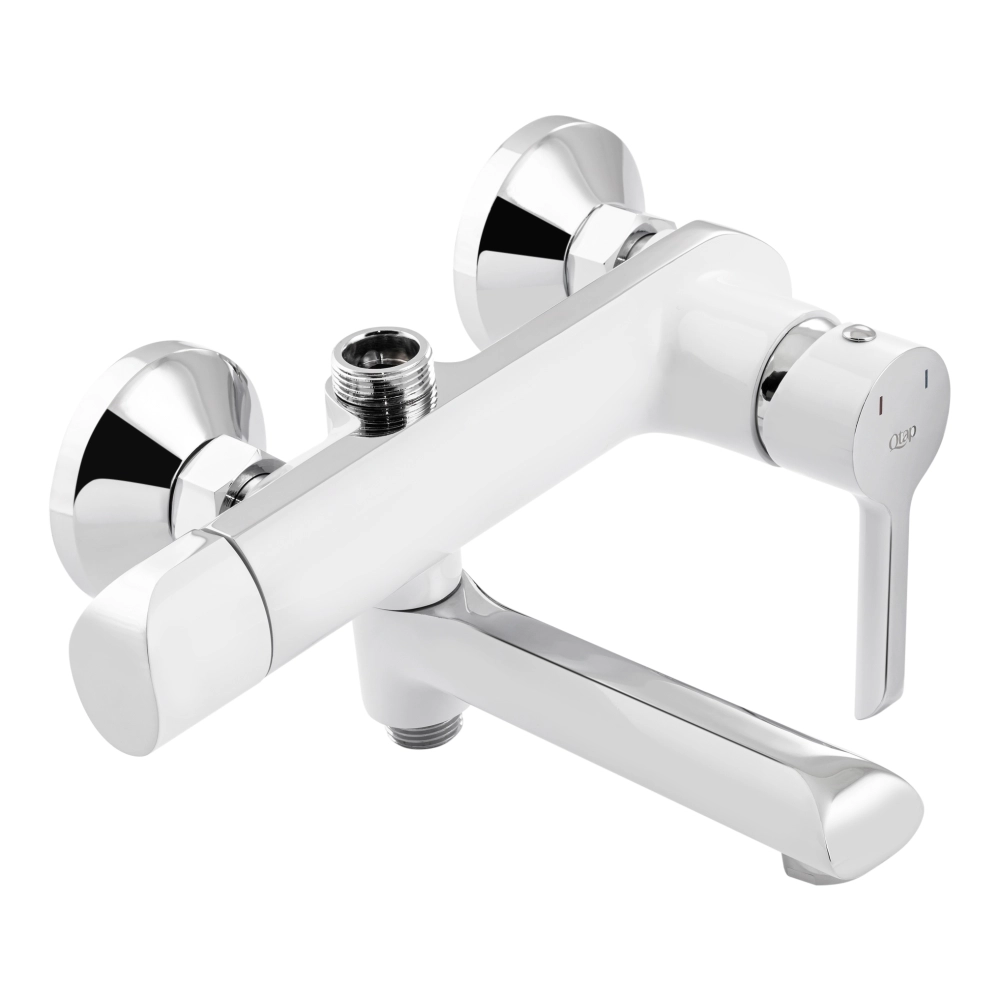 Смесители для ванны латунные Q-tap MLGSWC 2в1 душевая система и смеситель для умывальника Белый/Хром (23199904) - фото 3
