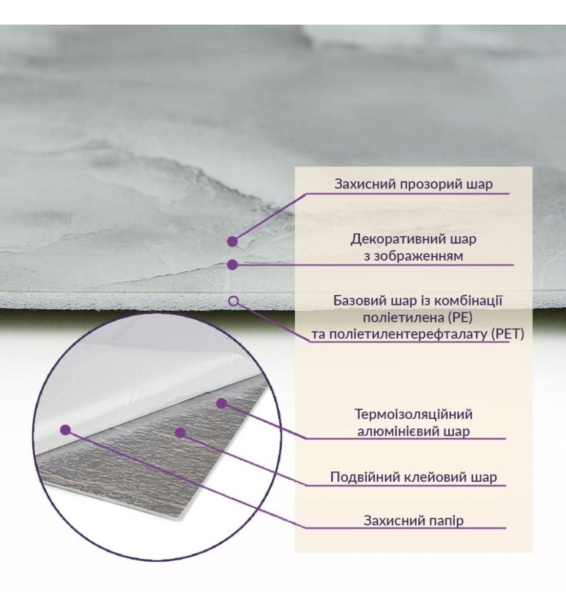 Плитка самоклеящаяся стеновая PET 600х300х2 мм (PET-1681) - фото 4