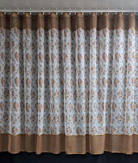 Гардина из шифона 170х400 см Белый/Кофейный (1431)