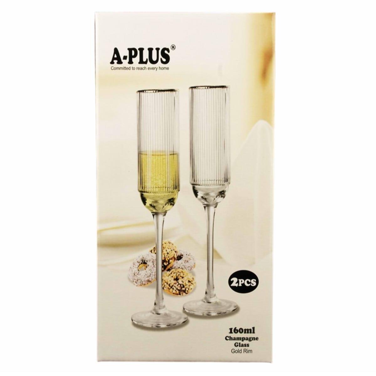 Набір келихів для шампанського A-Plus 2 шт. 160 мл (9060) - фото 3