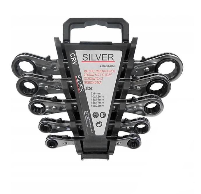Набор накидных ключей с трещеткой Silver SK-005-01 6-22 мм 5 шт.