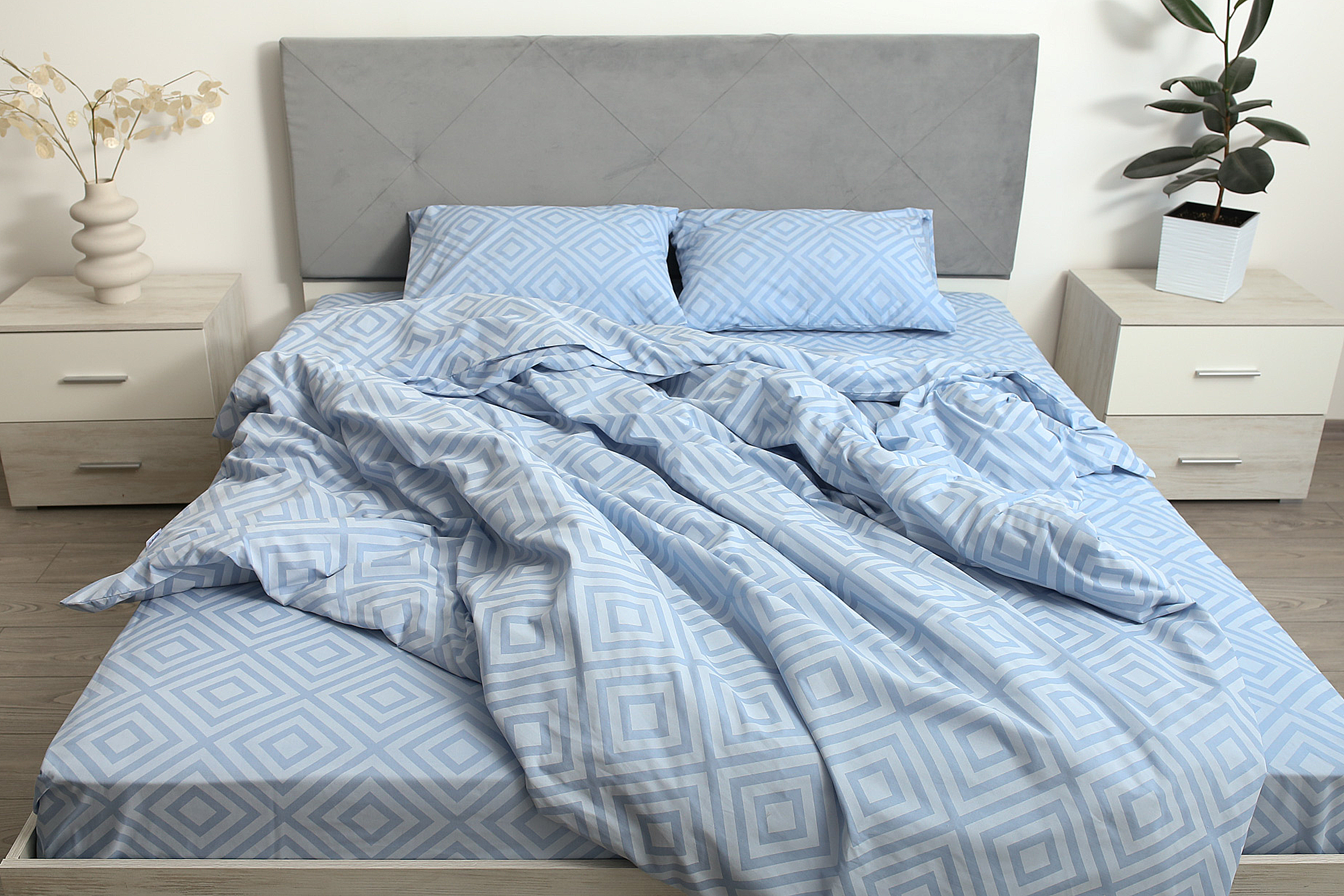 Комплект постельного белья евро Amore Glux-162 бязь Небесный (KPB-Ae-Glux-162(50x70)_) - фото 3 Комплект постельного белья евро Amore Glux-162 бязь Небесный (KPB-Ae-Glux-162(50x70)_) - фото 3