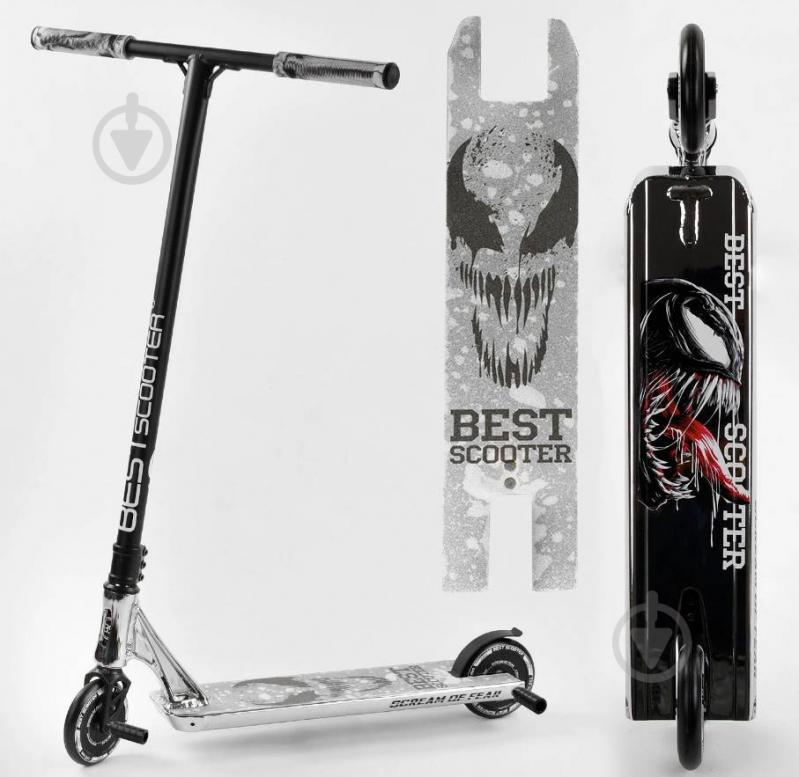 Самокат трюковый Best Scooter "SIMBIOTE" HIC-система, ПЕГИ, алюминиевый диск и дека Black/Grey (102308) - фото 3