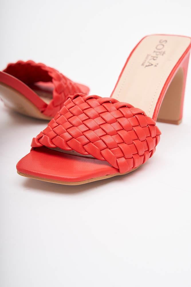 Шлепанцы женские Soprano на каблуке р. 36 Красный (169670)