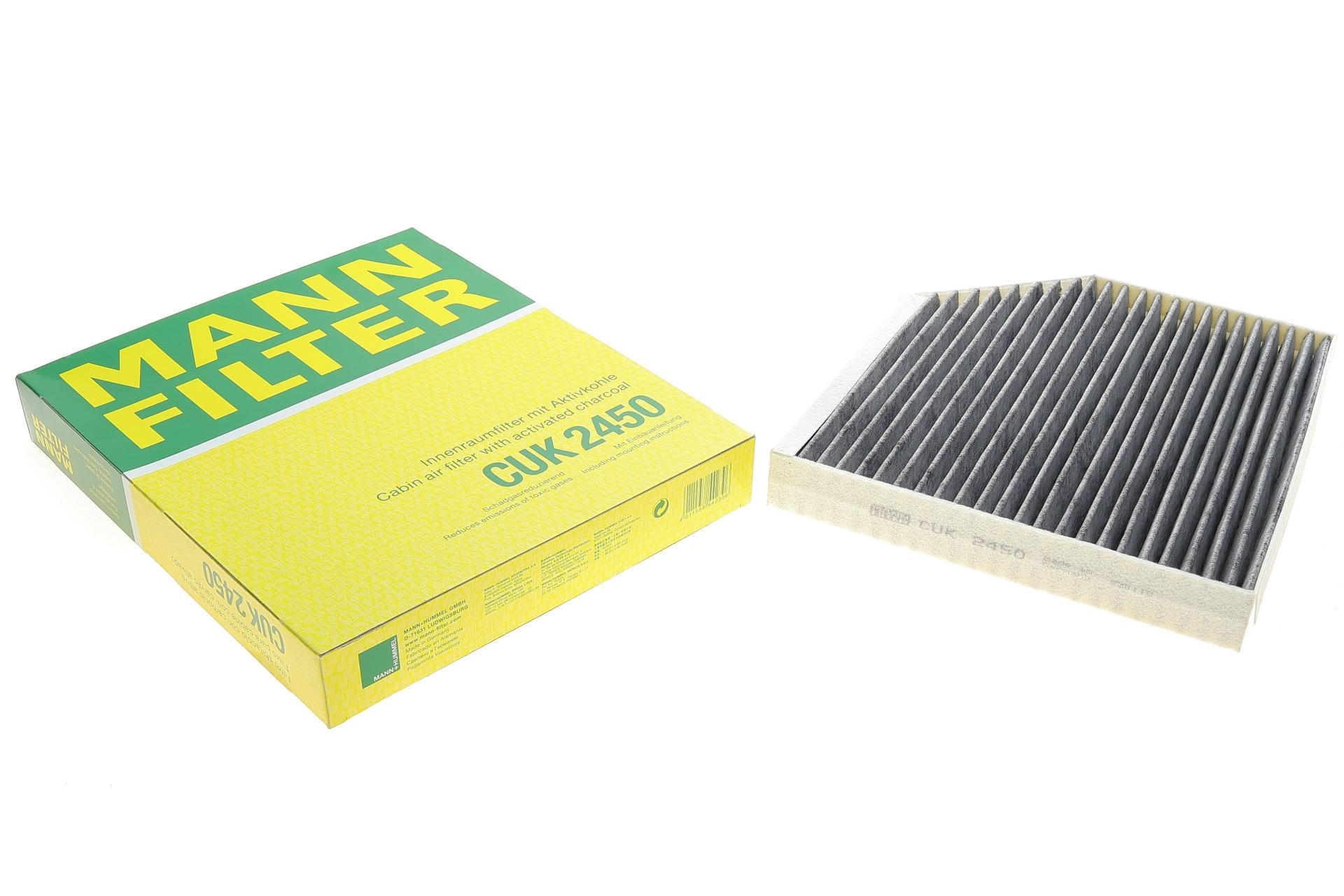 Фильтр салона Mann-Filter для Audi A4/A6 1,8-4,2TFSI 07- угольный (CUK 2450)