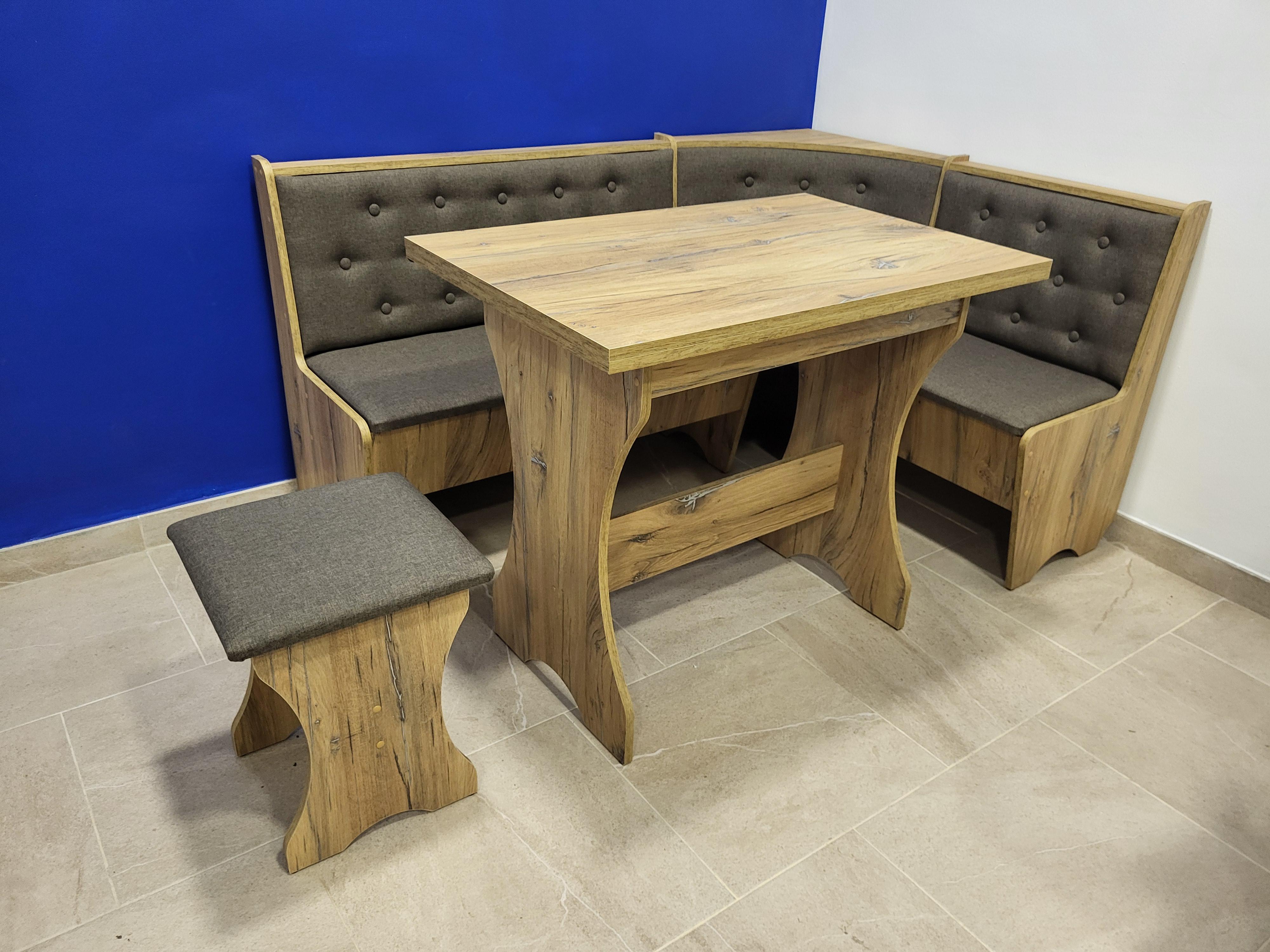 Кухонный уголок Семейный с раскладным столом и табуретом 113,5х153,5 см Дуб Флагшток/Дорандо (KST-DF-D)