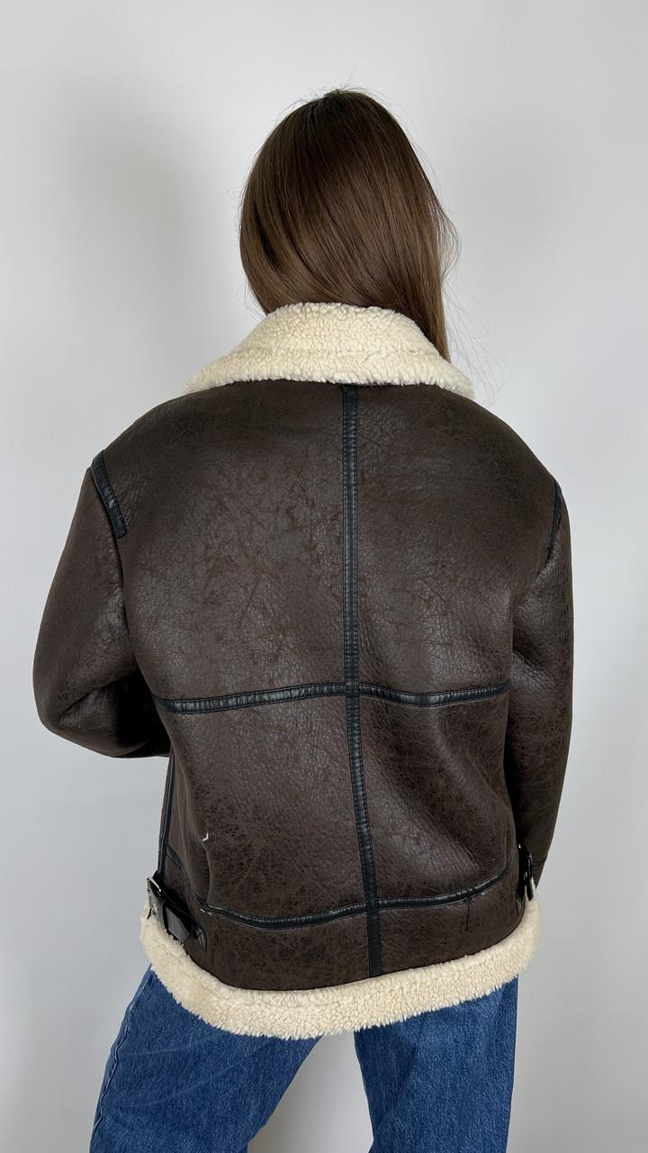 Дублянка жіноча Бренд #F2436-06 L Коричневий (23918491) - фото 3 Дублянка жіноча Бренд #F2436-06 L Коричневий (23918491) - фото 3