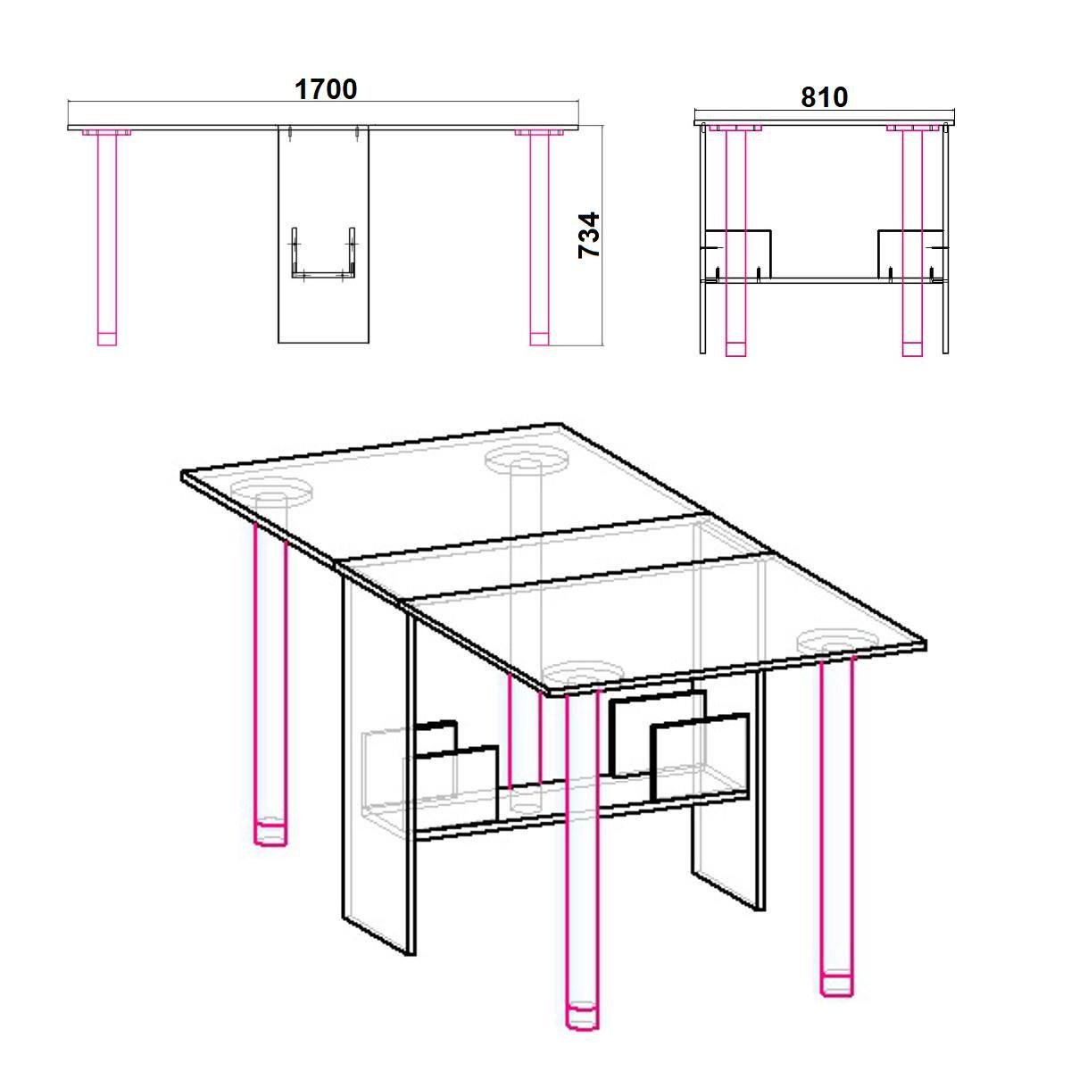 Стіл розкладний МебліКо книжка-2 81х33х73 см Бук (k-2302-7) - фото 2 Стіл розкладний МебліКо книжка-2 81х33х73 см Бук (k-2302-7) - фото 2