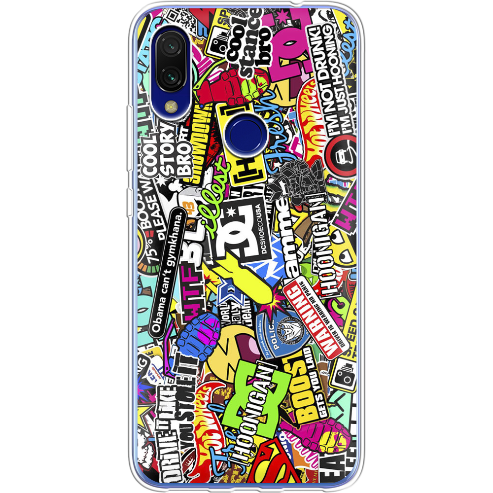 Чехол Boxface Xiaomi Redmi 7 Multicolored Inscriptions Прозрачный силикон (36506-up880-36506)