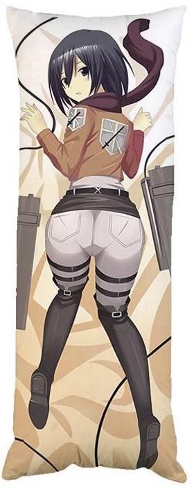 Подушка дакімакура Мікаса Атака Титанів декоративна ростова для обіймання 40x100 см (674609830)