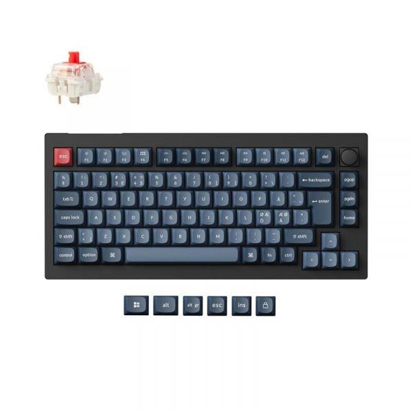 Клавиатура Keychron V1 Max Gateron Jupiter Red WL/BT/USB-A QMK Hot-swap EN/UKR RGB Black (V1MD1_KEYCHRON)