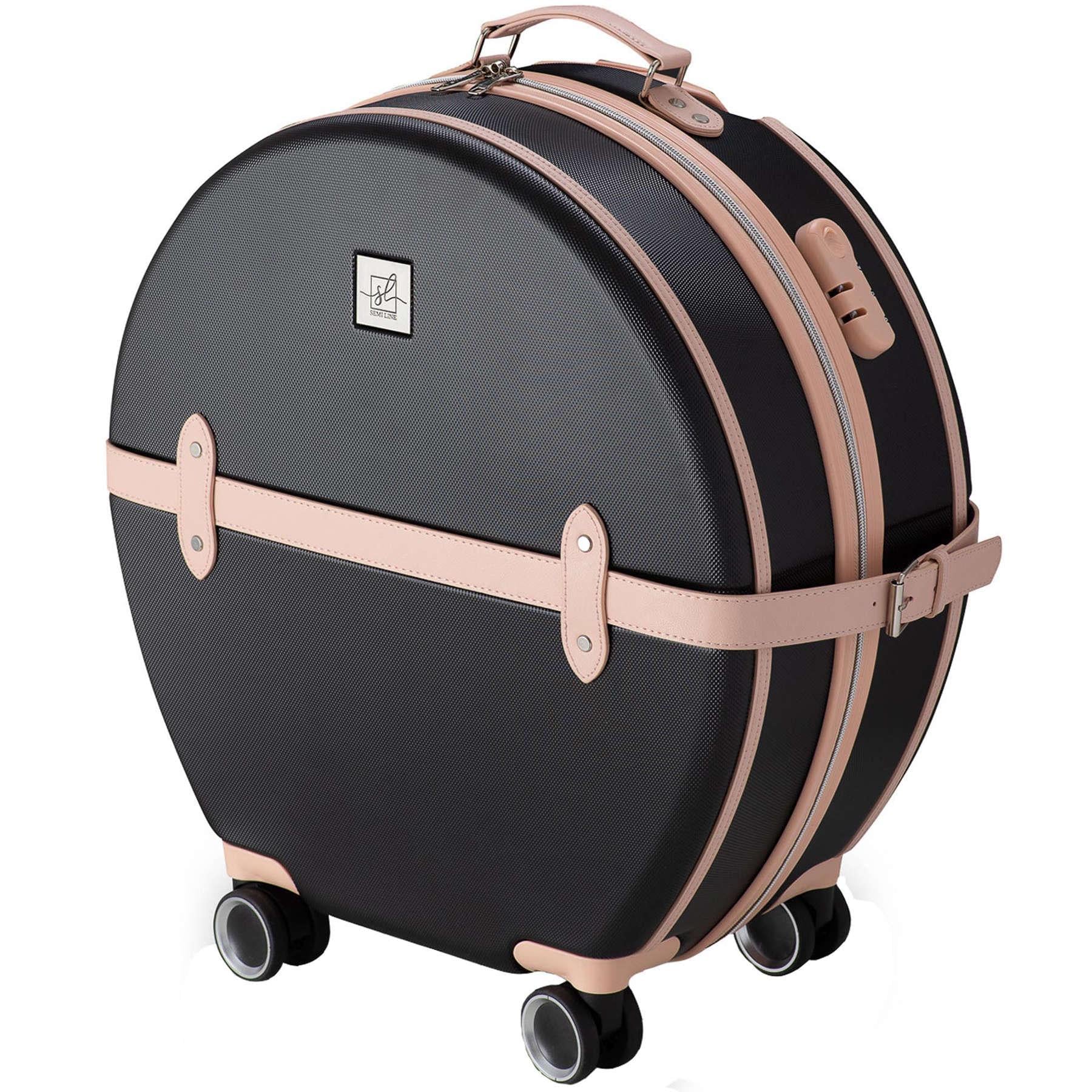 Чемодан малый ручная кладь SEMI LINE 20" ABS-Plastic S Black/Pink Cream (T5671-2)
