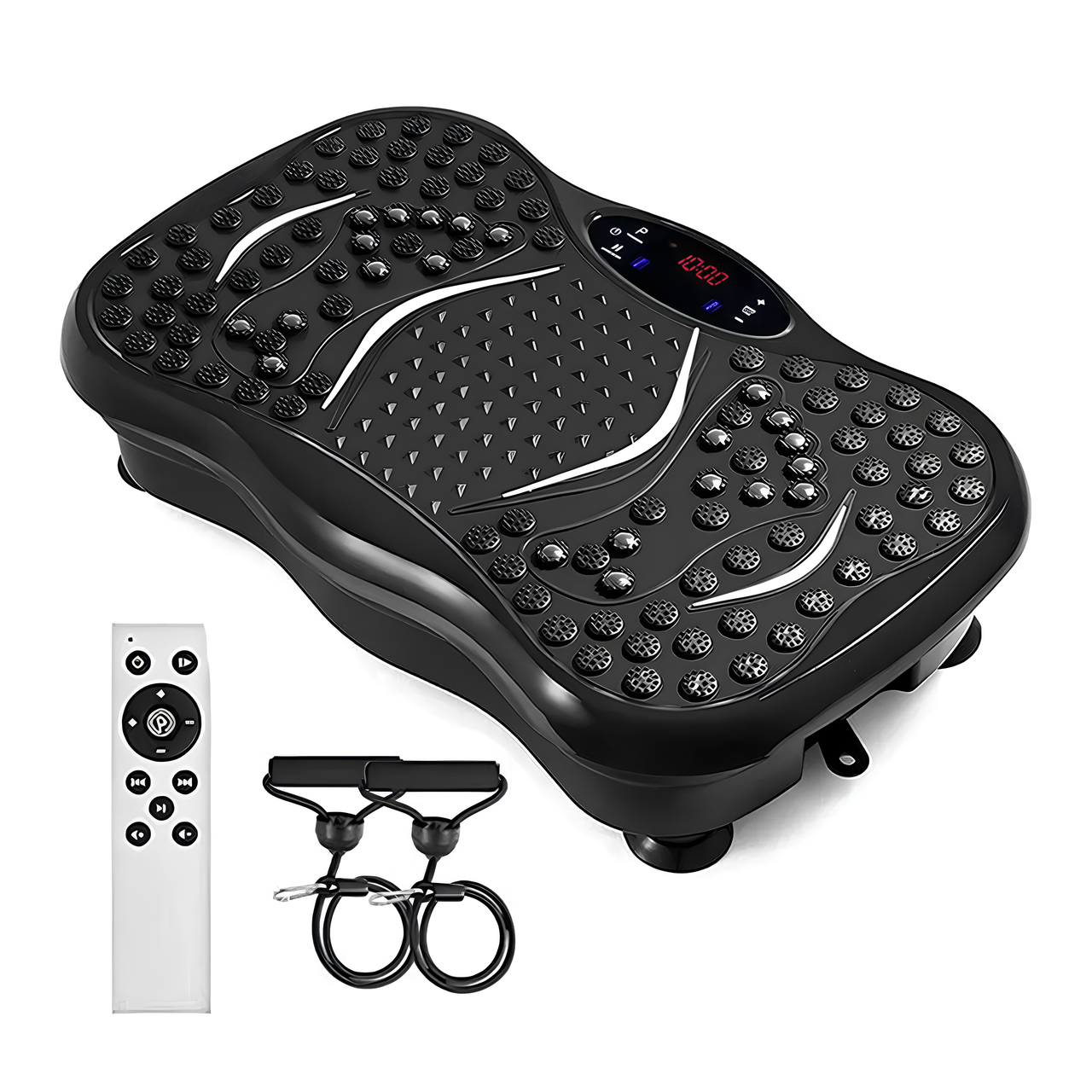 Виброплатформа для похудения и тренировок с эспандерами и пультом (1760699213339)