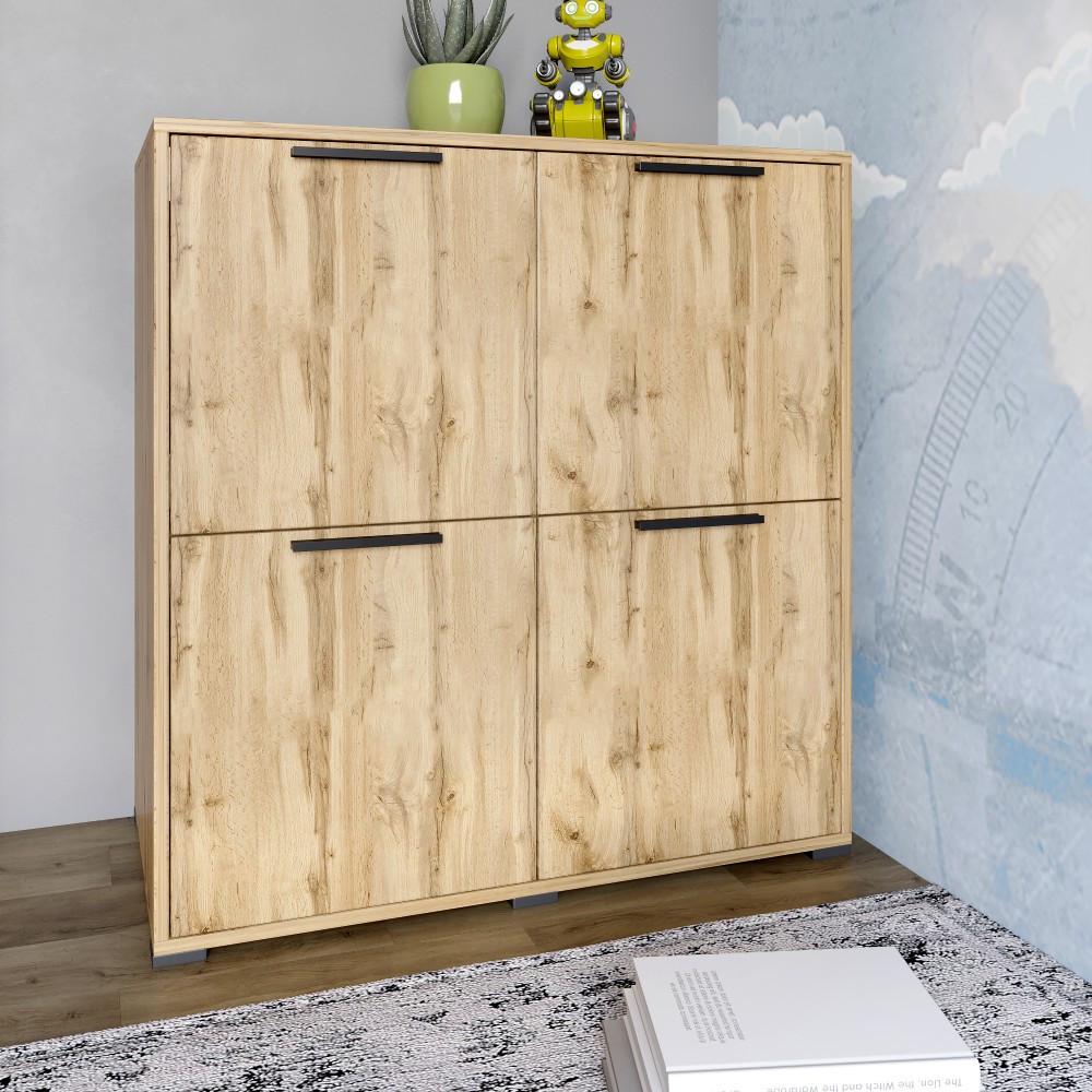 Тумба четырехдверная Lion Краш 82x43x86 см Дуб аппалачи (Lion-041758)