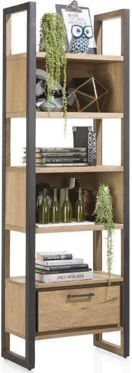 Стелаж Loft NS-1790 з полицями вузький для роботи та кабінету Чорний (3075774028)