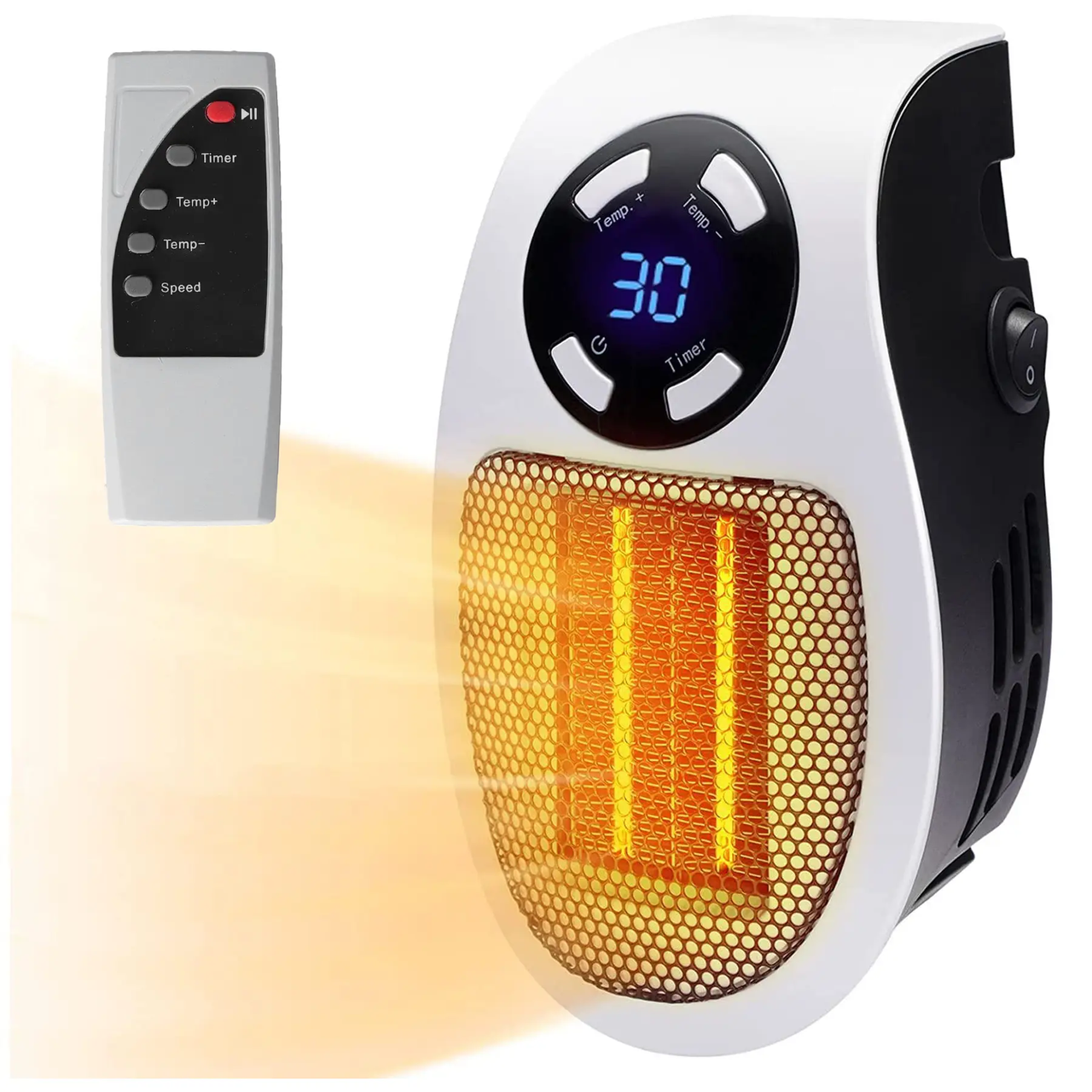 Обігрівач портативний Portable Heater з LCD дисплеєм та пультом керування 500 Вт (2398472324) - фото 6